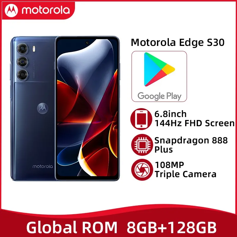 

Global ROM Motorola Edge S30 5G 12GB 256GB Mobile Phone Snapdragon 888 Plus 6.8'' FHD+ 144Hz Screen Smartphone 108MP Camera