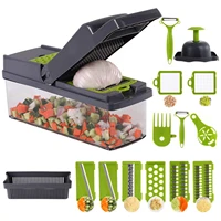 multifunctional vegetable slicer set food chopper cutter dicer with 8 replaceable blades and hand protector for vegetable fruits
