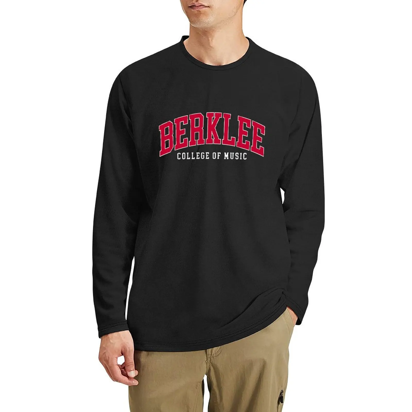 Berlee College Font Curved Long T-Shirt футболка большого размера мужские футболки с рисунком