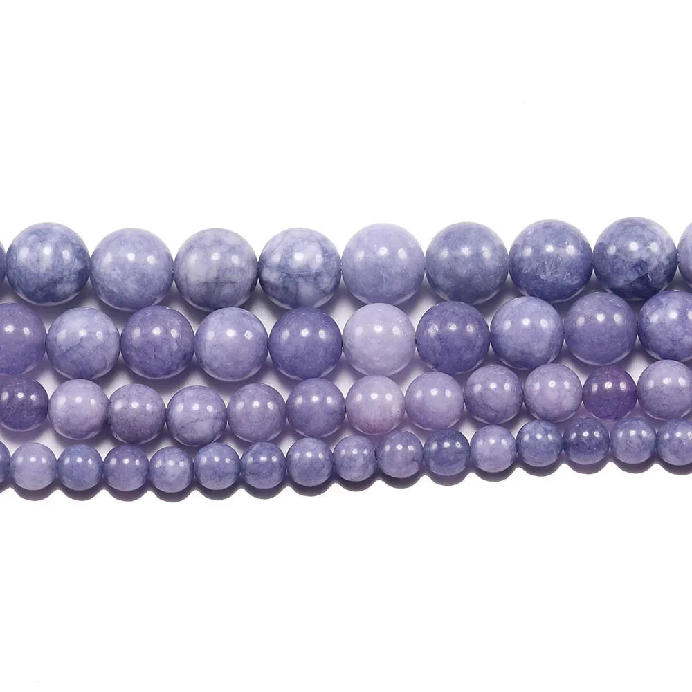 

Natural Stone 6-12mm Lavender Amazon Round Beads for Jewelry Making DIY Women Necklace Bracelet Manual Jasper Crimp End Beads