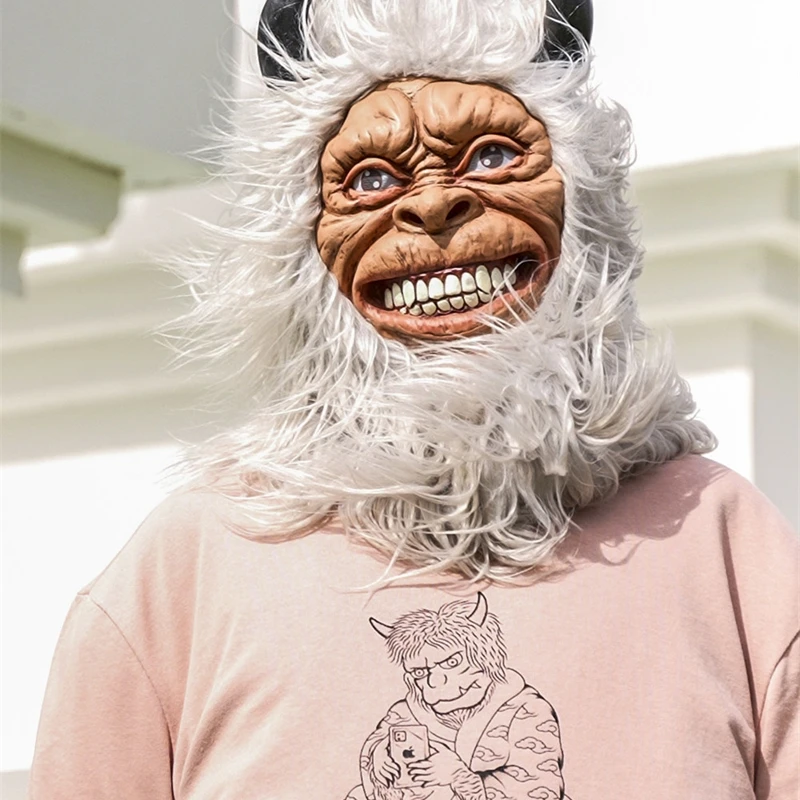 Фото Маска Yeti Original Classic: Костюм Снежного Монстра, полнолицевой реквизит для косплея для взрослых и подростков, для праздников, вечеринок, сцены, подарок №1