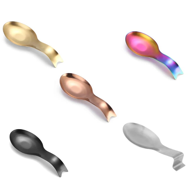 

Fish Shape Stainless Steel Spoon Rest Kitchen Utensil Spoon Holder