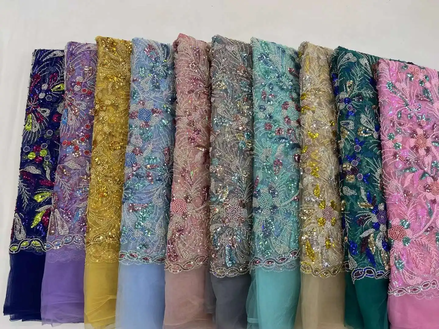 2024 африканская кружевная ткань с блестками Высококачественная Тяжелая