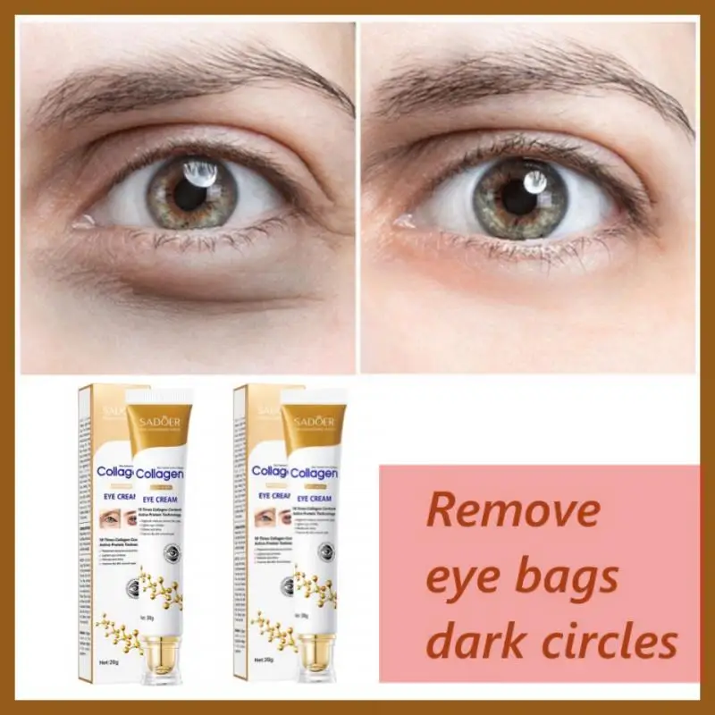 

Collagen Eye Cream Wrinkle Eye Bag Dark Circle Remover Cream Anti Puffiness Gel Delays Aging Firming Brighten Skin Unisex