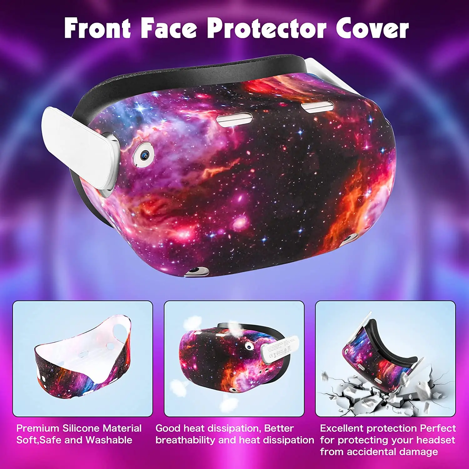 VR Protective Cover Set For Oculus Quest 2 VR Touch Controller Shell Case With Strap Handle Grip For Oculus Quest 2 Accessories