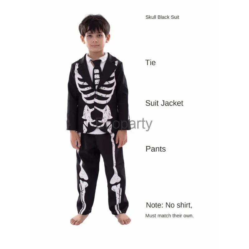 2024 dzieci Halloween pary Zombie szkielet kostium chłopiec dziewczęta karnawałowe przyjęcie Masquerade dzień zmarłych stroje wydajnościowe
