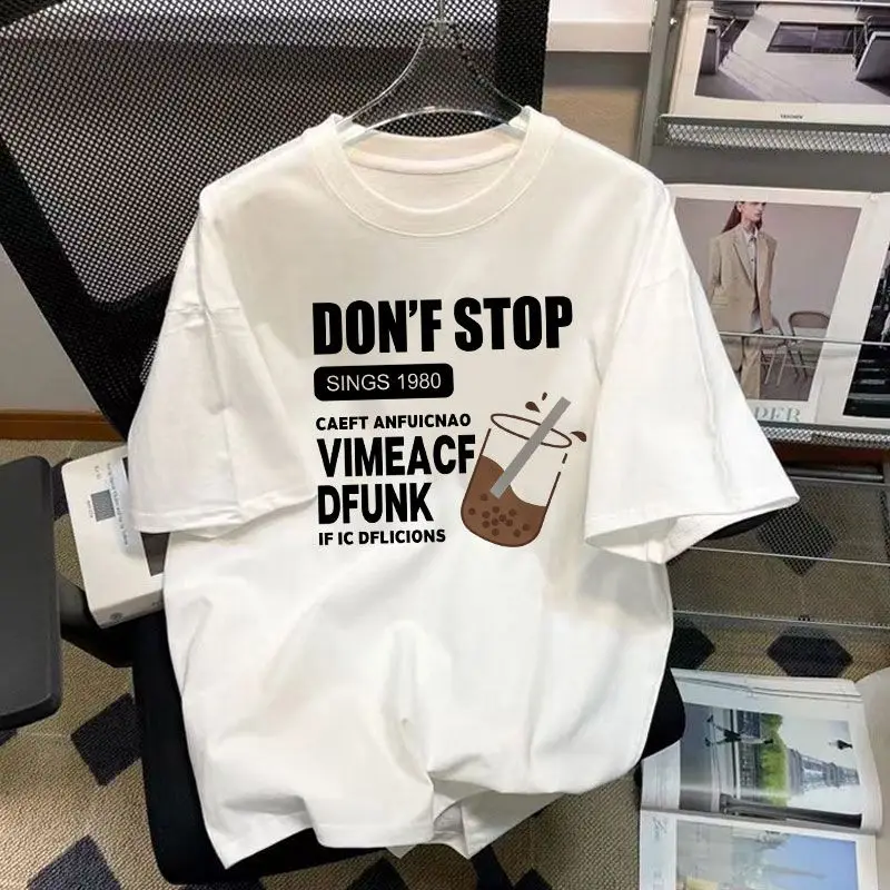 

2023 new niche simple design short-sleeved T-shirt men's trendy brand ins heavy half-sleeved loose casual versatile y2k tops emo