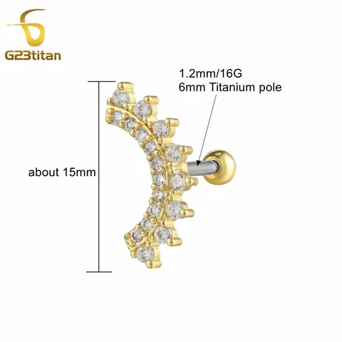 Серьги-гвоздики из титана G23, для хряща