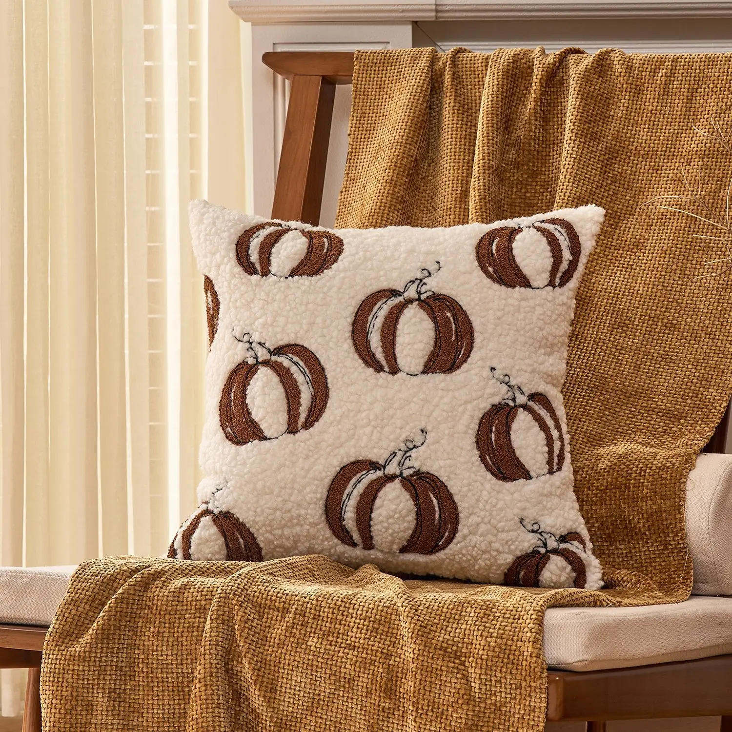 

Чехол для подушки тыква 45x45 см