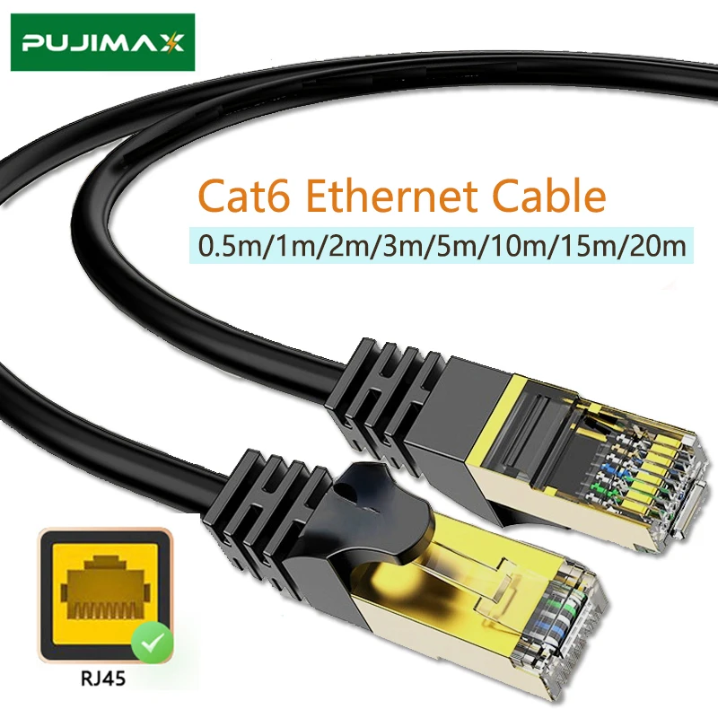 

Ethernet-кабель PUJIMAX 0,5 м/1 м/2 м/3 м/5 м/10 м/15 м/20 м, сетевой кабель RJ45 для PS, ПК, ноутбука, Интернет-модема, маршрутизатора Cat6, кабель Lan