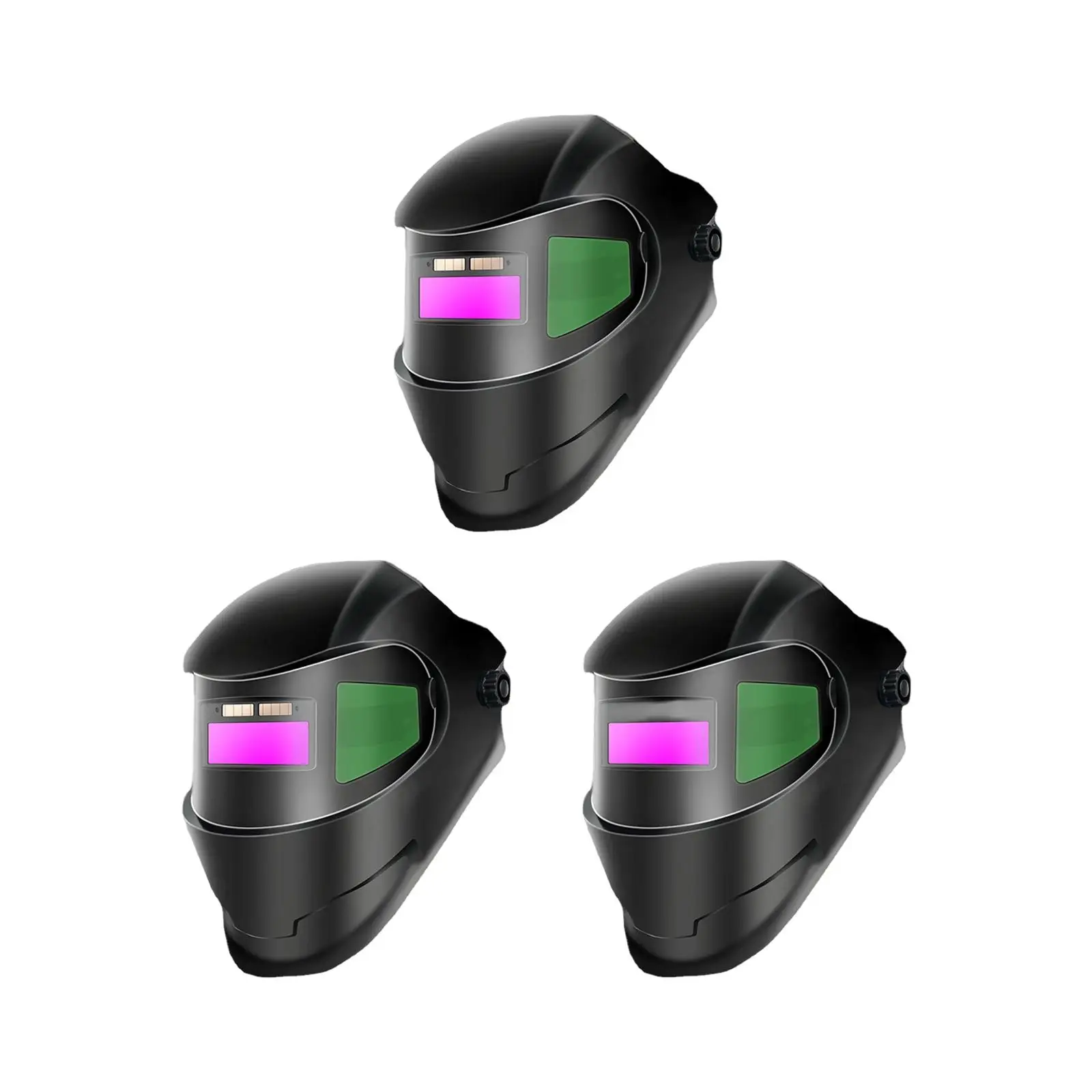

Solar Power Auto Darkening Welding Helmets Large Viewing Screen Panoramic with Side View Flip up Welding Face Cover for Grinding