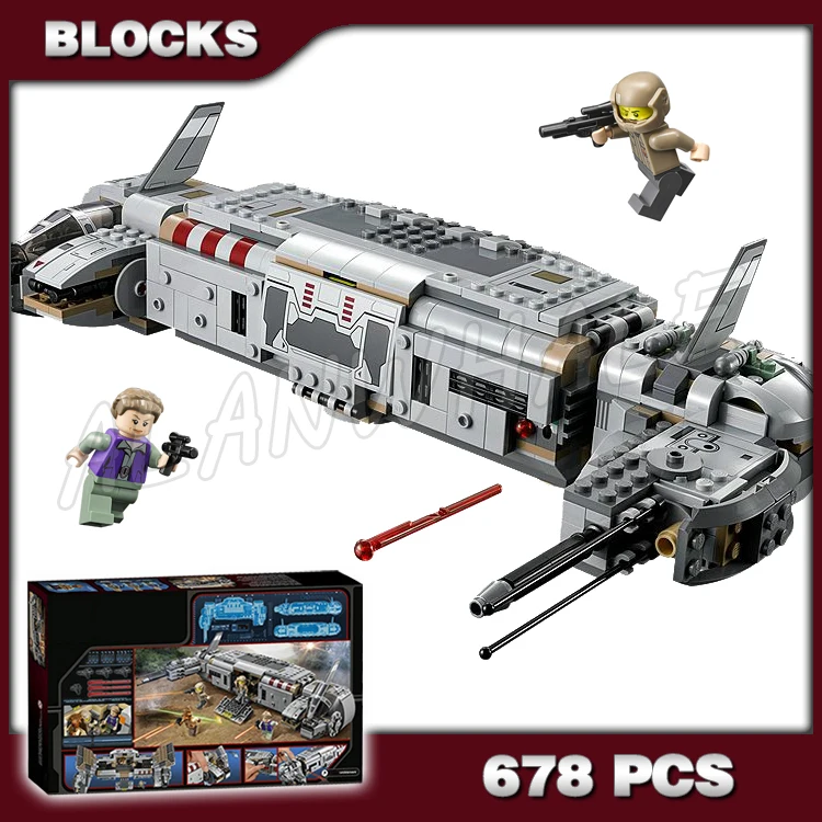 

678pcs Star First Order Resistance Troop Transporter Spring-loaded Force 10577 Building Blocks Toys Compatible With Model