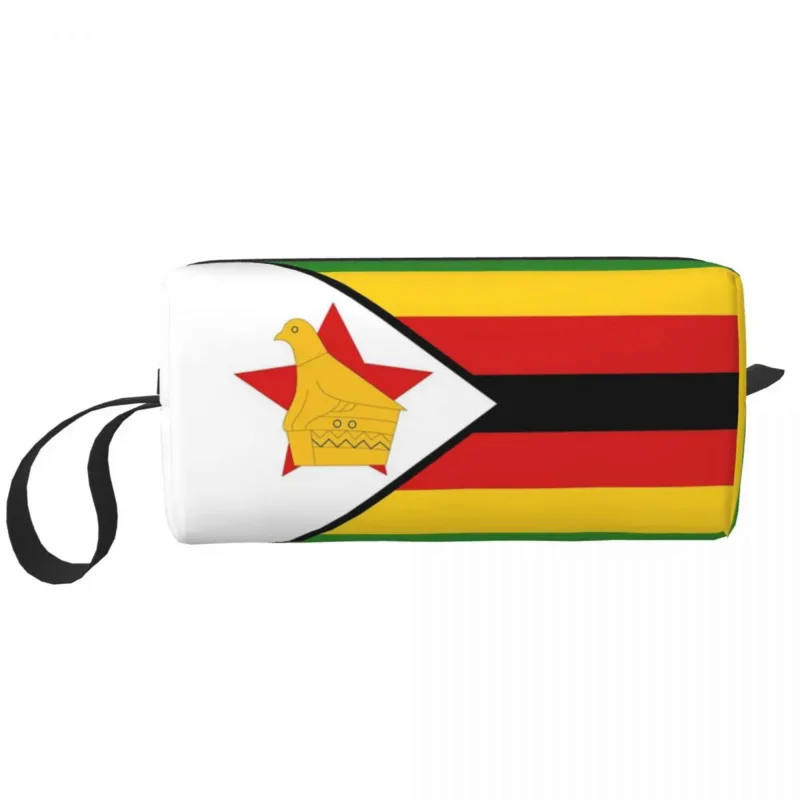 

Zimbabwe National Flag Cosmetic Bag Women Makeup Bags Travel Water Resistant Toiletry Bag Organizer Storage Bag