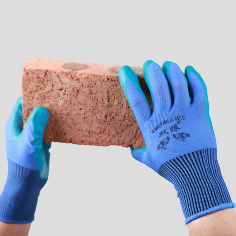 Прочные латексные рабочие перчатки износостойкие нескользящие защитные садовые