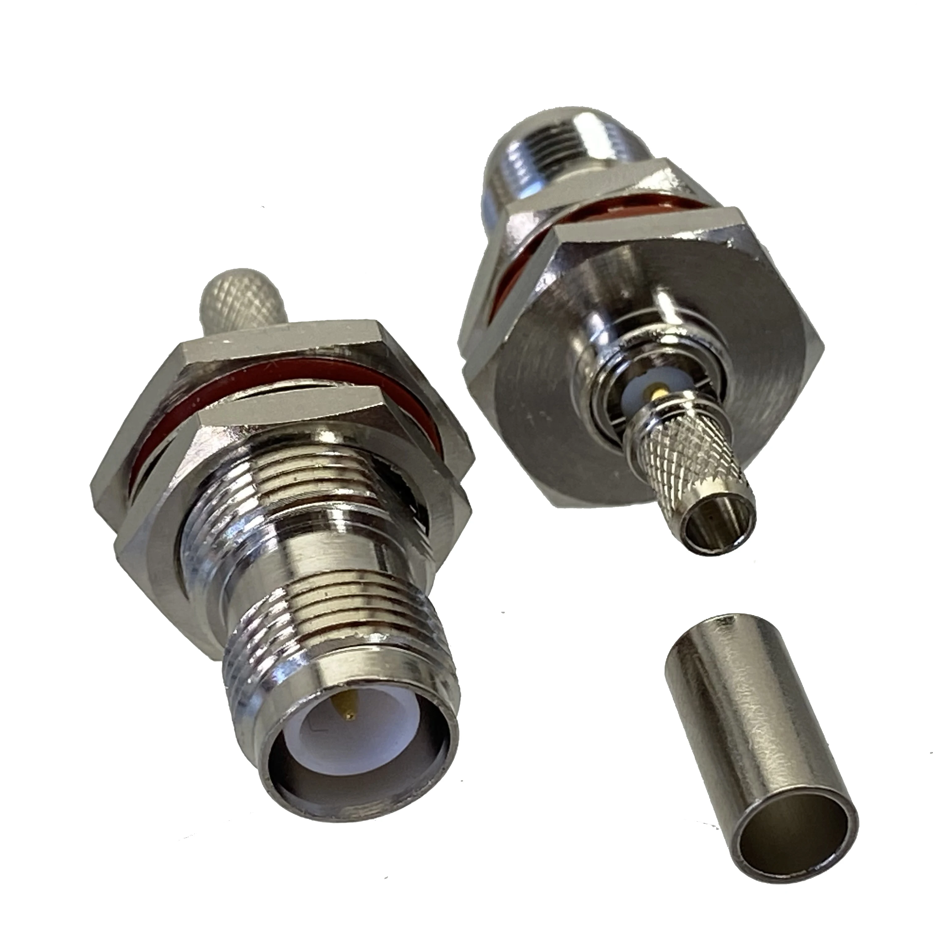 

1Pcs Connector RP TNC female Plug bulkhead window crimp RG58 RG142 LMR195 RG400 cable RF Coaxial Wire Terminals