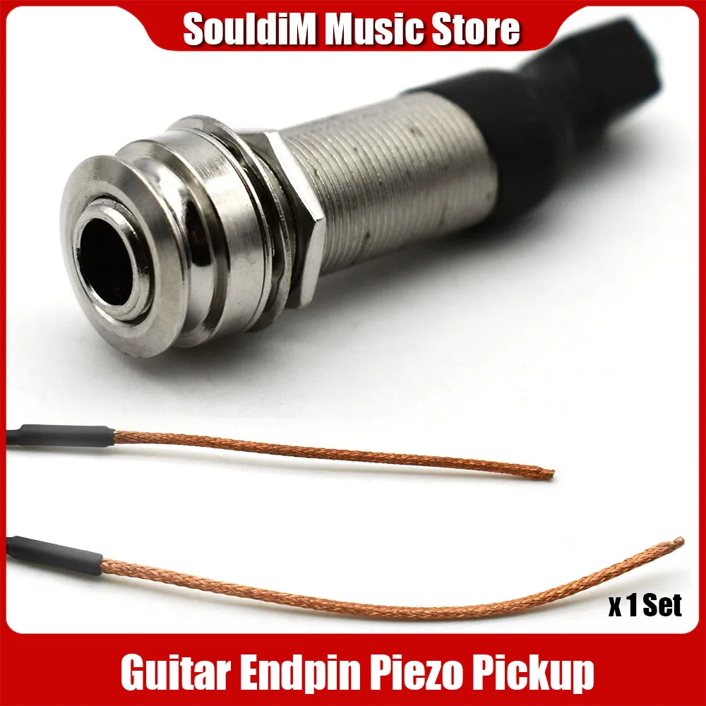 

Cylinder Endpin Pickup with Soft Guitar Piezo Bridge Saddle EQ Piezo Pickup 6.35mm Jack Socket for Ukulele Acoustic Guitar