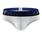 Мужские трусы брифы с водным узором, синие шелковые трусы слипы, сексуальное нижнее белье для мужчин, внутренняя одежда, гей-трусы