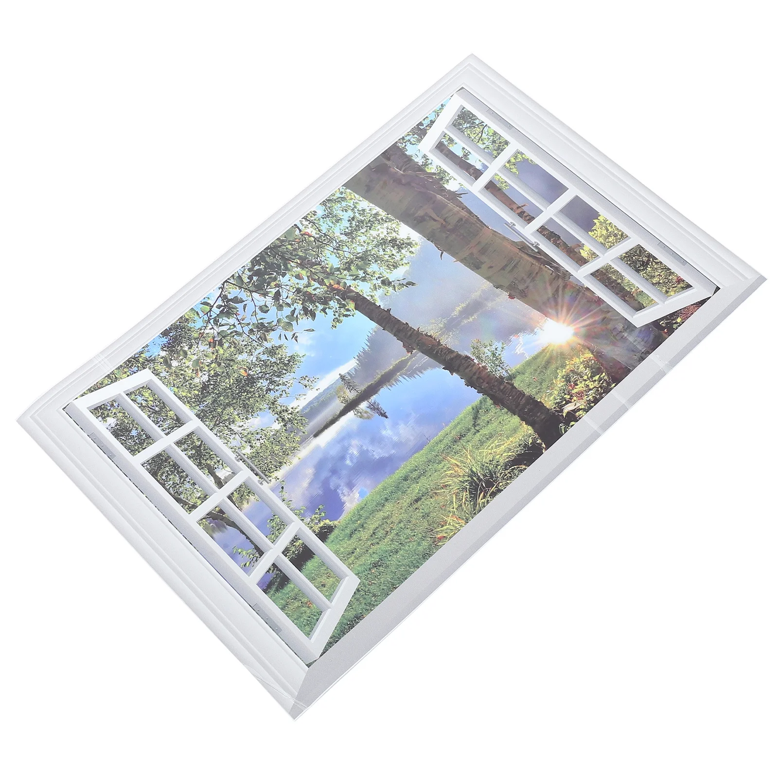 

Window Wall Sticker Stickers Fake Wallpaper Decal View Landscape Faux 3D Windows Decals Mural Removable Pvc Scenery Decor Scene