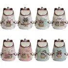 Вместительный льняной рюкзак, Повседневная модная Портативная сумка с милым рисунком совы, трендовая новинка, женский рюкзак в стиле Харадзюку