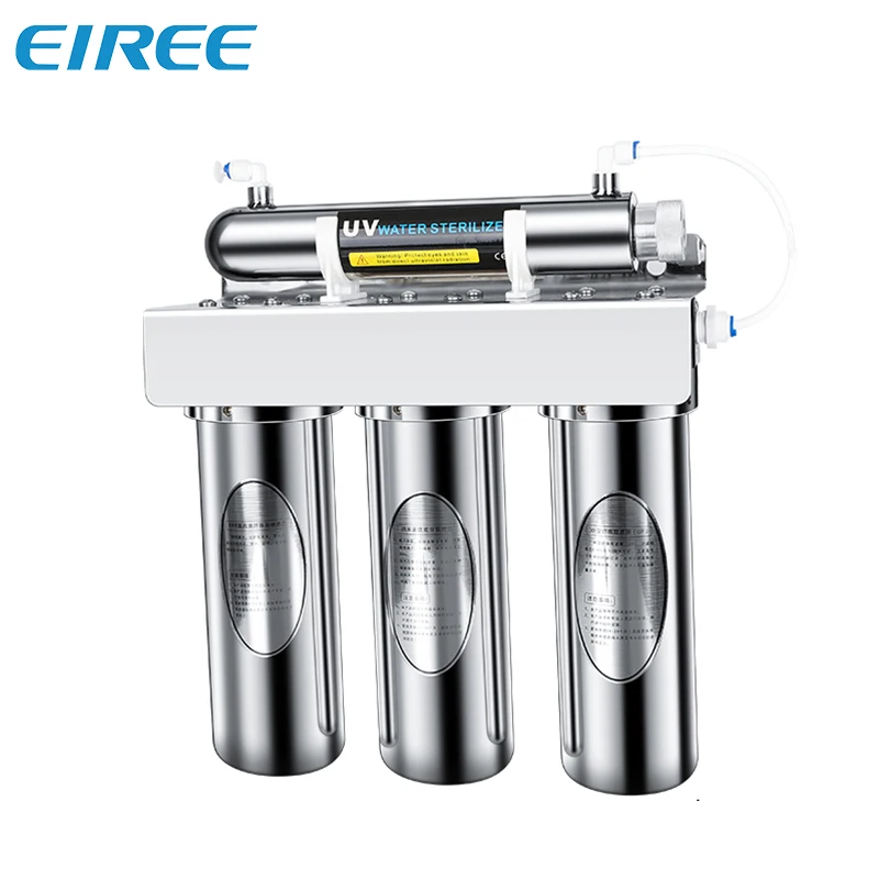 4 Stages 90L/H Water Filter UV Under Sink Stainless Steel UF Water Purifier For Home Drinking Tap Water Treatment Equipment