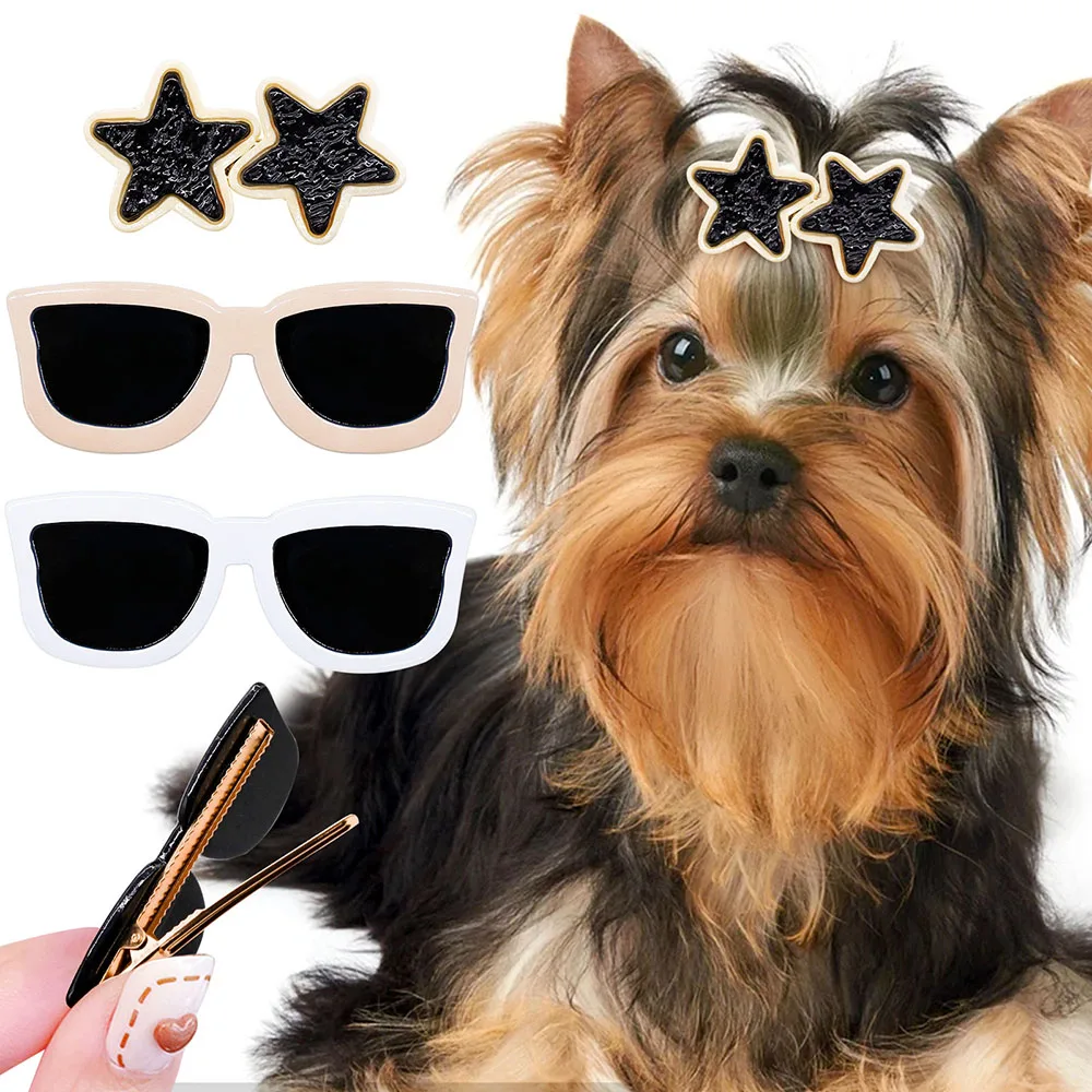

1PC New Pets Dogs Hair Clips Dog Glasses Shape Creative Dog Hairpin for Small Dog Hair Accessories Pet Dog Grooming Headwear