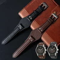 genuine leather watchband 22mm strap with mat for fossil ch2891 ch3051 ch2564 ch2565 watch band handmade mens leather bracelet