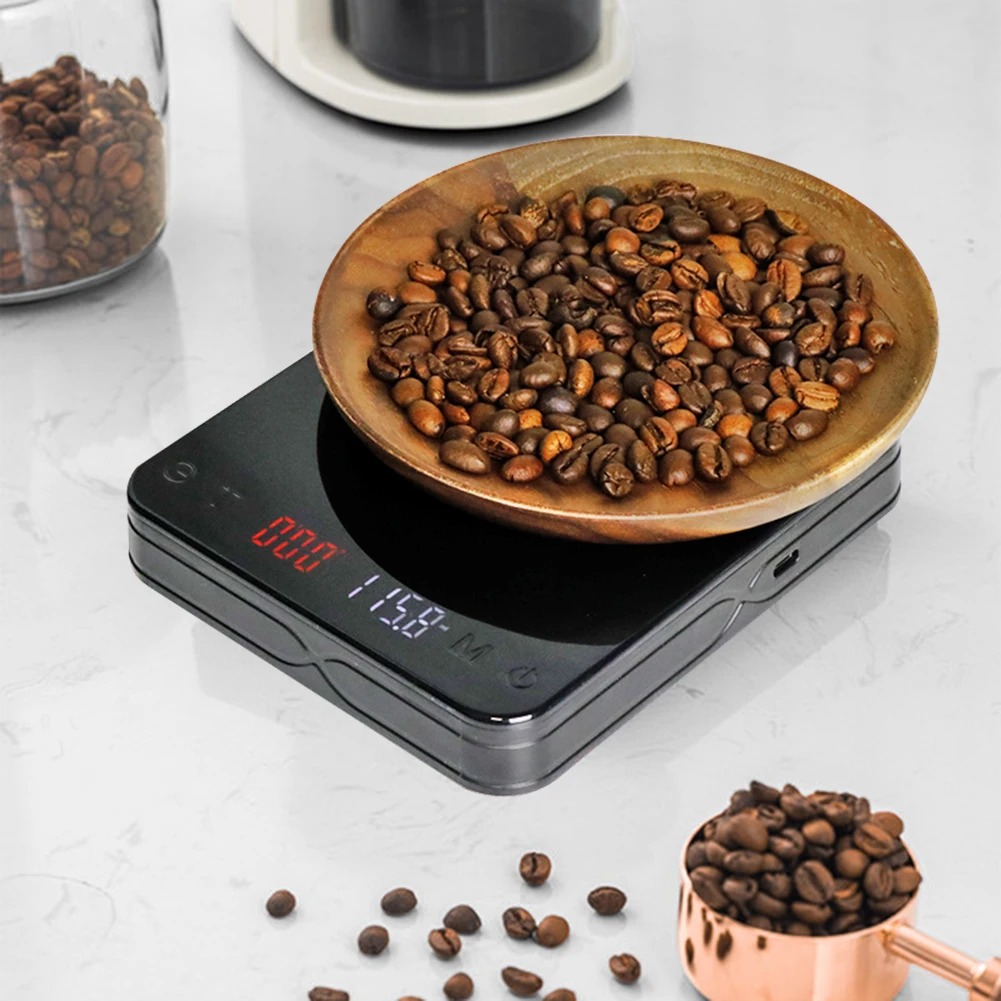 

Цифровые весы для кофе с таймером, 3 кг/0,1 г, 5 кг светодиодный 0,1 г