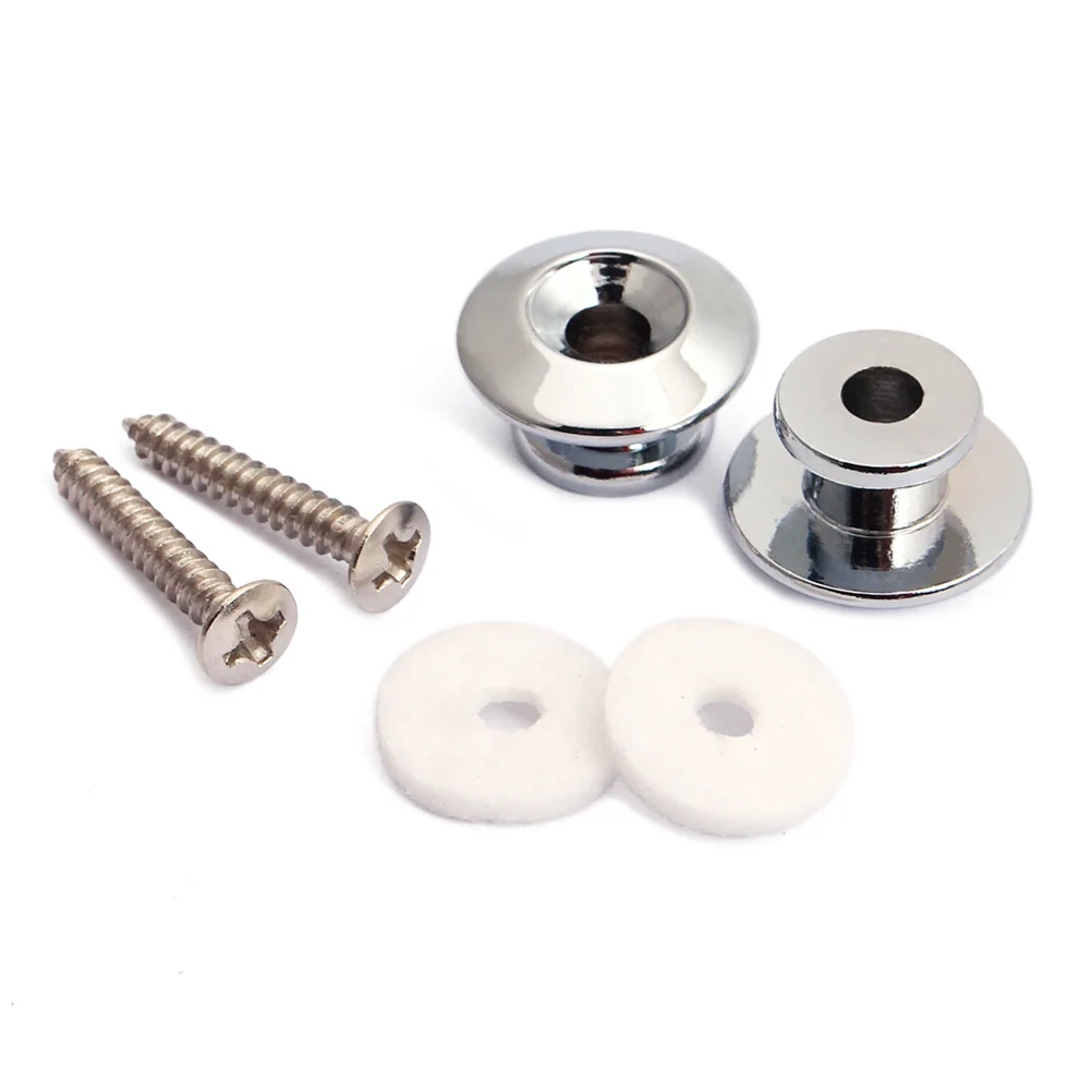 

2 Sets Metal Guitar Strap Buttons with Mounting Screws Mushroom Guitar Strap Locks for Acoustic Electric Guitar Ukulele Bass