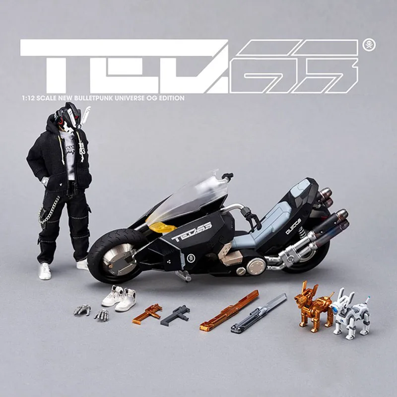

DEVIL TOYS×QUICCS BULLETPUNK 1/12 Mini TEQ63 SRCH K9 Dog Motorcycle with Movable Action Figure Set for Fans Gift