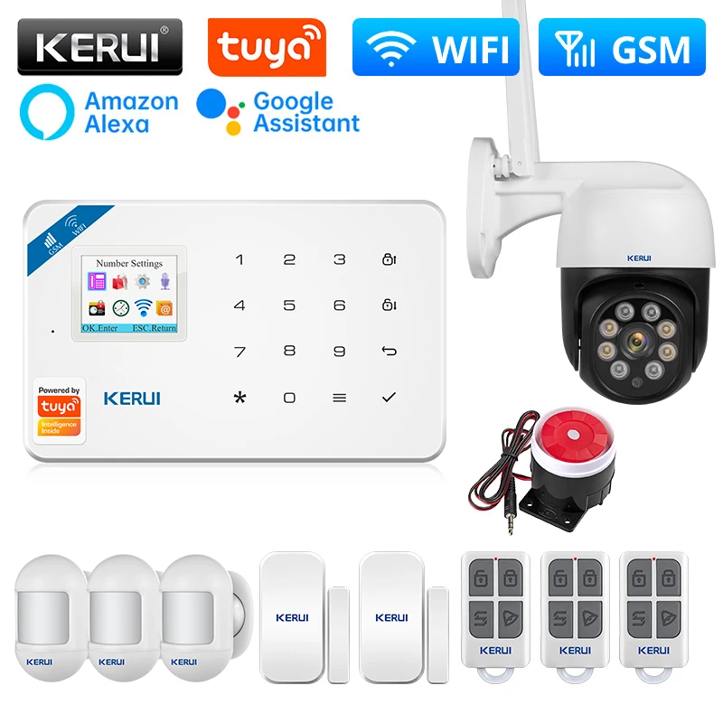 

KERUI W181 Tuya беспроводная домашняя WIFI GSM сигнализация Домашняя безопасность с датчиком движения система охранной сигнализации Поддержка Alexa и Google
