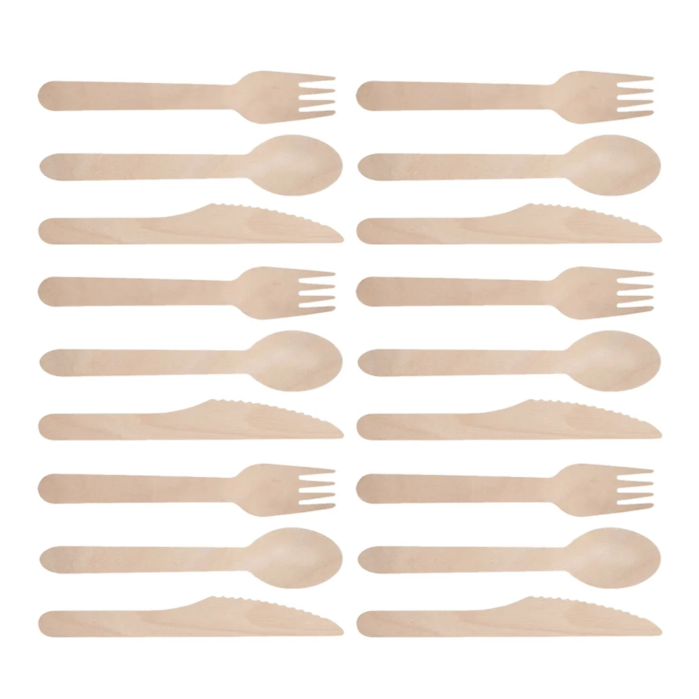 

Disposable Spoon Forks Cake Party Utensils Wooden Tasting Wood Flatware Birthday Spoons Set Supplies Eating Tableware Salad