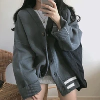 fashion mohair thick warm cardigans coats women v neck loose casual single breasted sweater sweet girls korean leisure overcoats