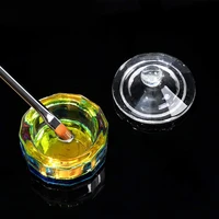 2pcs diy nail cup crystal nail cup manicures liquid cup nail glass dish with lid nail bowl manicure care tools