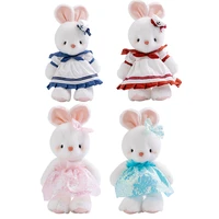 navy rabbit doll pillow soft plush toys long ears bunny appease toy for kids stuffed animal sleeping mate toys wedding oranment