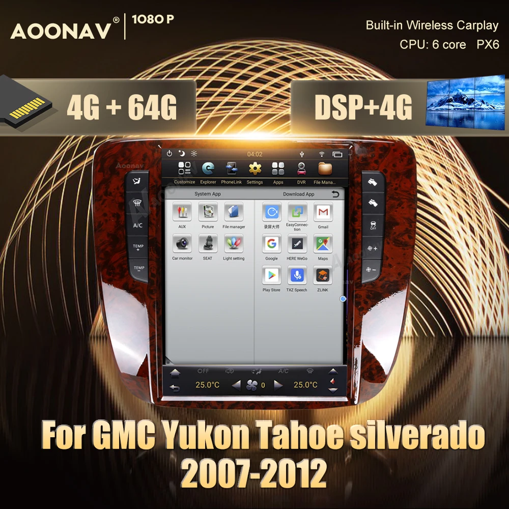 

Автомагнитола на Android для GMC Yukon/ Chevrolet Tahoe/Chevrolet silverado 2007-2012, автомобильное стерео радио, головное устройство с сенсорным экраном Тесла