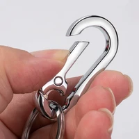 metal buckle keychain split ring car key chains climbing hook carabiner anti lost keys holder hanging key ring keyring bag charm