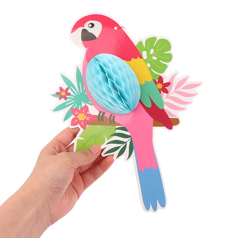 3 шт. тропические бумажные попугаи в виде сот |