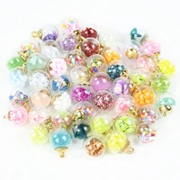 10pc glitter star wishing bottle transparent glass ball pendant necklace rope earrings accessories for diy crafts jewelry making