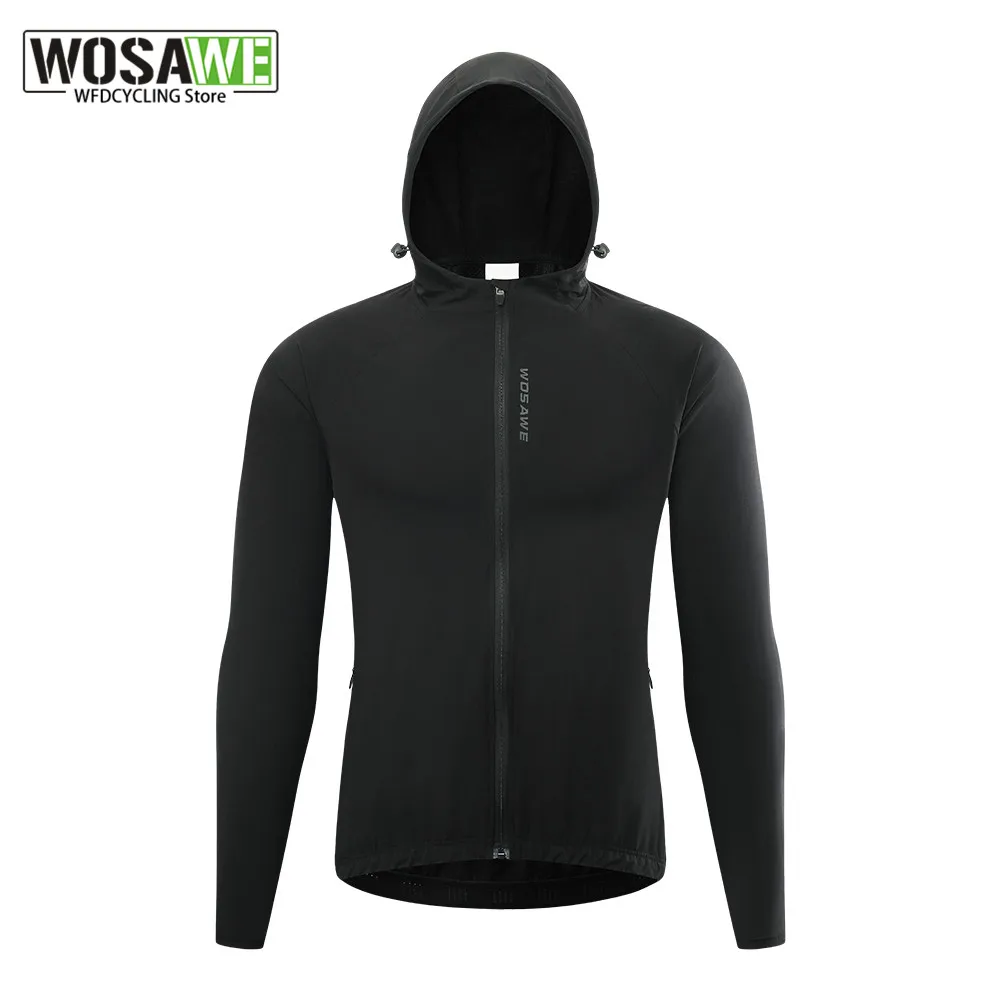 

[In Sale]WOSAWE Cycling Jackets Hooded Men's Windbreaker Waterproof Long Sleeve Jerseys Windproof Bicycle Clothing Free Shipping