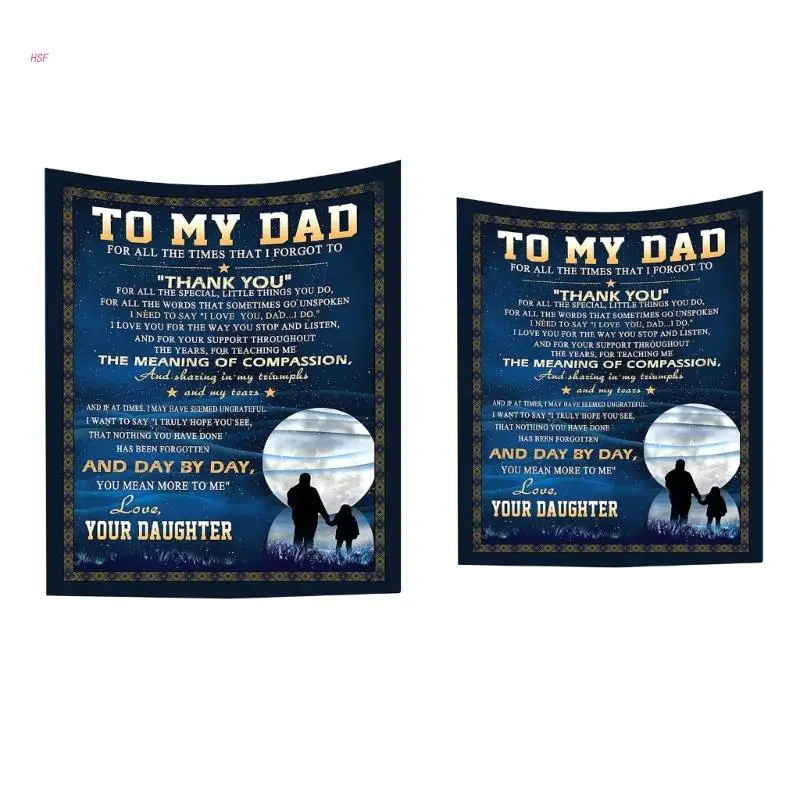 

Dad Fathers Day Birthday Gifts Father Gift Throw Blanket to Dad from Daughter Son Father Flannel Blanket for Dad