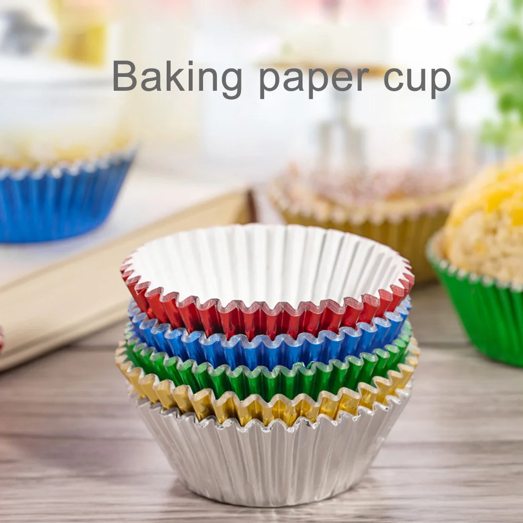 

100 Pieces Cupcake Paper Liners Mini Non-Stick Muffin Baking Molds DIY Pastry Chocolate Home Kitchen Bakeware Gold