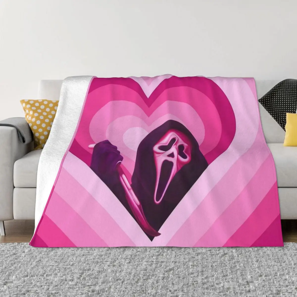 

Scream Ghostface Blankets Fleece Summer Hallowen Horror Movie Multifunction Lightweight Throw Blanket for Sofa Office Quilt