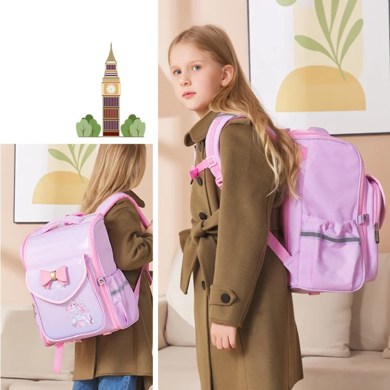 British Style Noble New Gradient Schoolbags for Children New Fashion Girls Princess Mermaid Bow-knot Boys Astronaut Backpacks