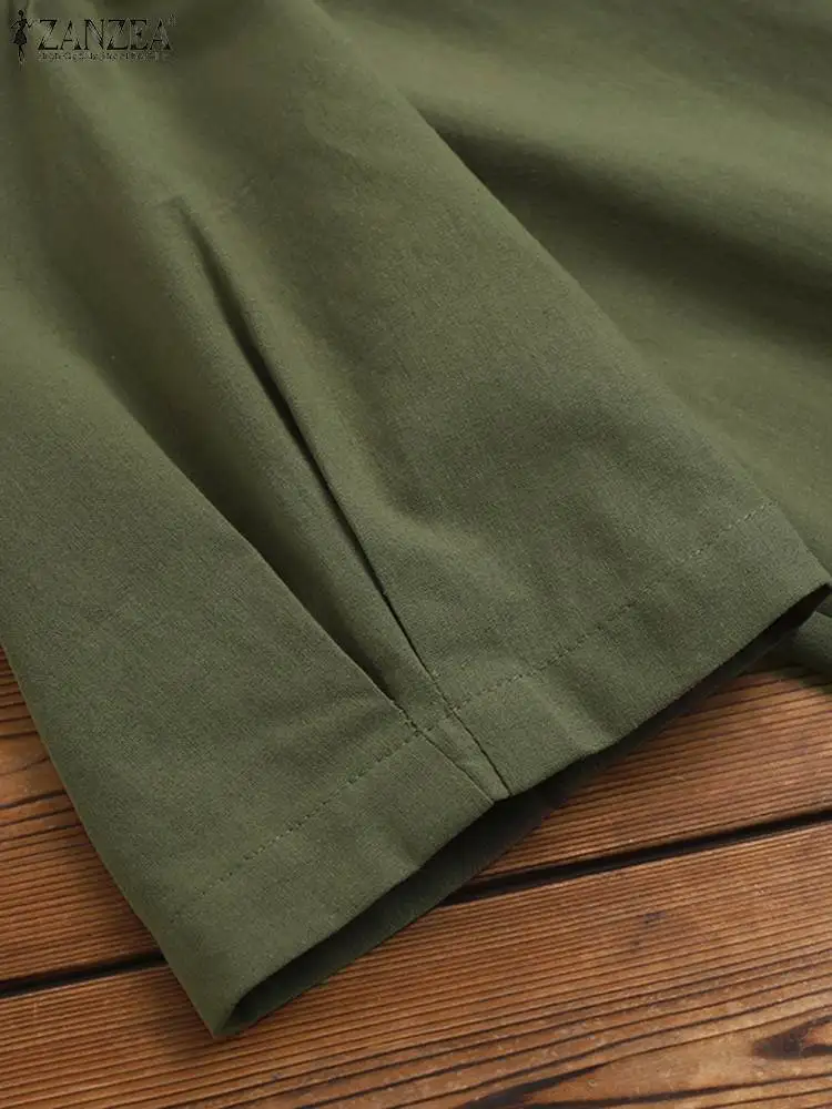 Повседневная женская блузка ZANZEA летний суконный хлопковый жилет с короткими