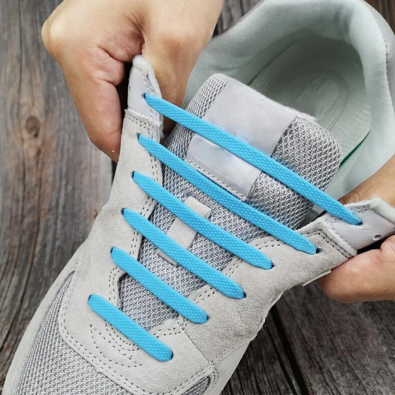 

New Fashion Silicone Elastic Shoelaces Creative Lazy No Tie Shoelace Lacing Kids Adult Sneakers Quick Shoe Lace Zapatillas 16pcs