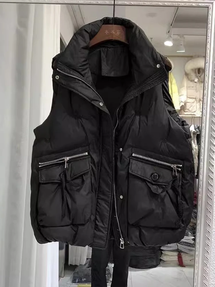 Европейские товары пуховый жилет с хлопковой подкладкой женский свободный