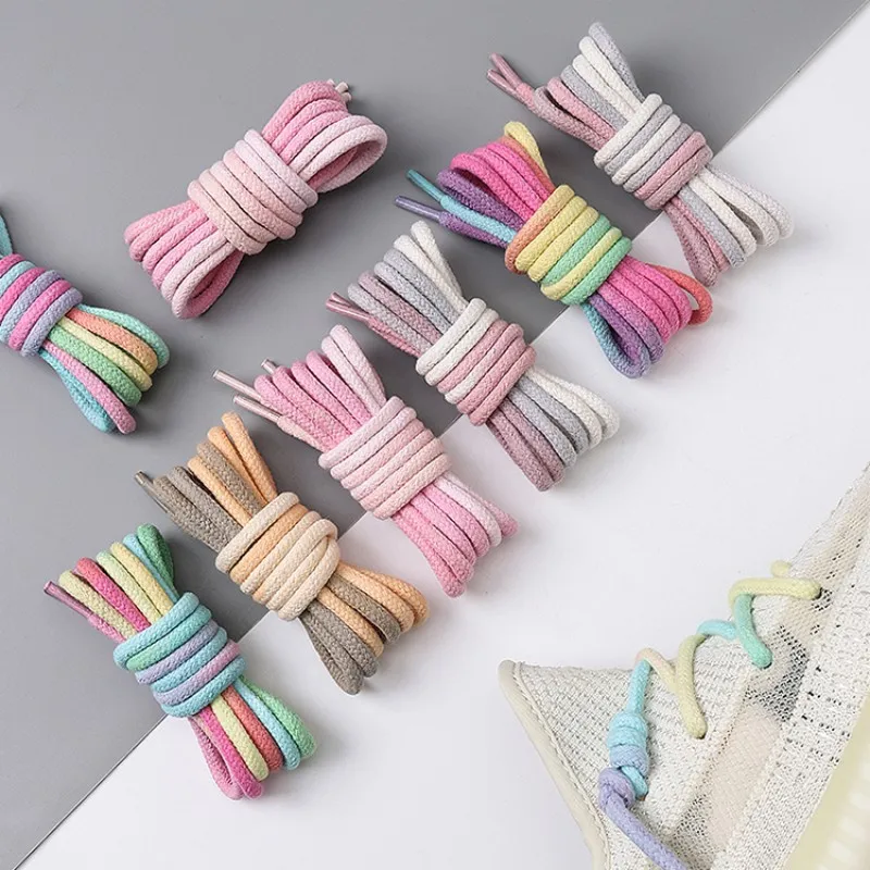 

Gradient Linen Cotton Shoelaces Colorful Bold Round Shoelaces for Sneakers Shoes Boot Shoelace 80/100/120/140/160CM Shoestrings