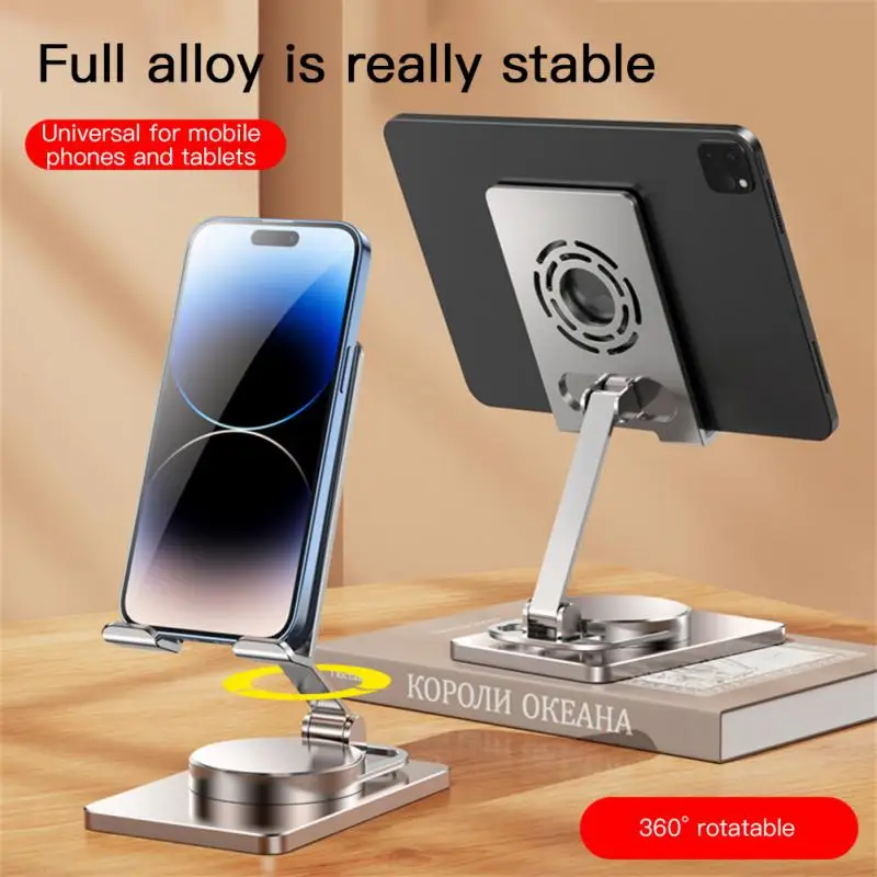 

Multi-function Mobile Phone Holder Aluminum Alloy Riser Bracket Heat Dissipation 360 Degree Rotation For Ipad Within 7-9inch