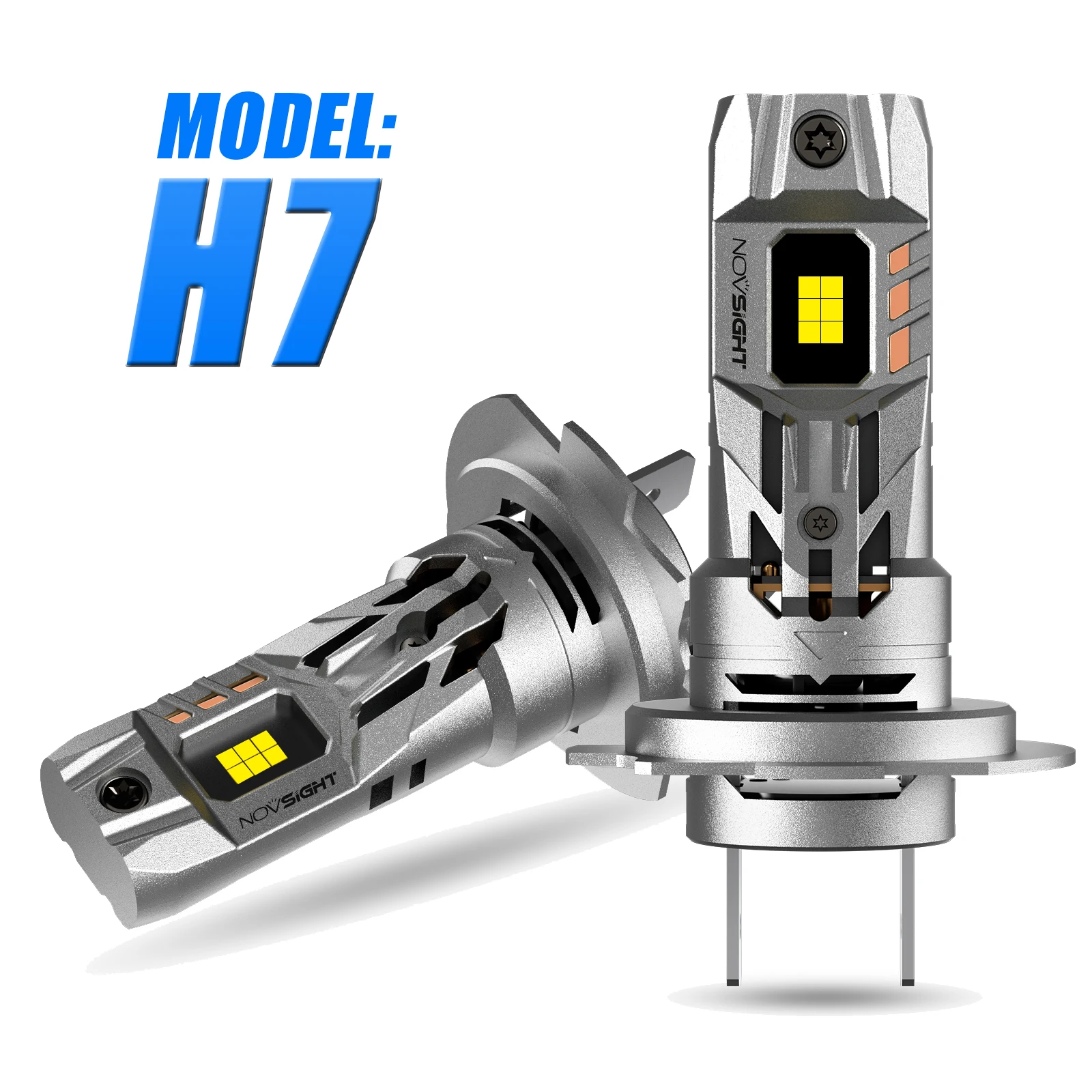 

NOVSIGHT, лампы для автомобильных фар головного света H7 H11, 70 Вт, 6500 лм, K, беспроводные, легкая установка, без адаптера Mini1:1 с вентилятором 9-32 в