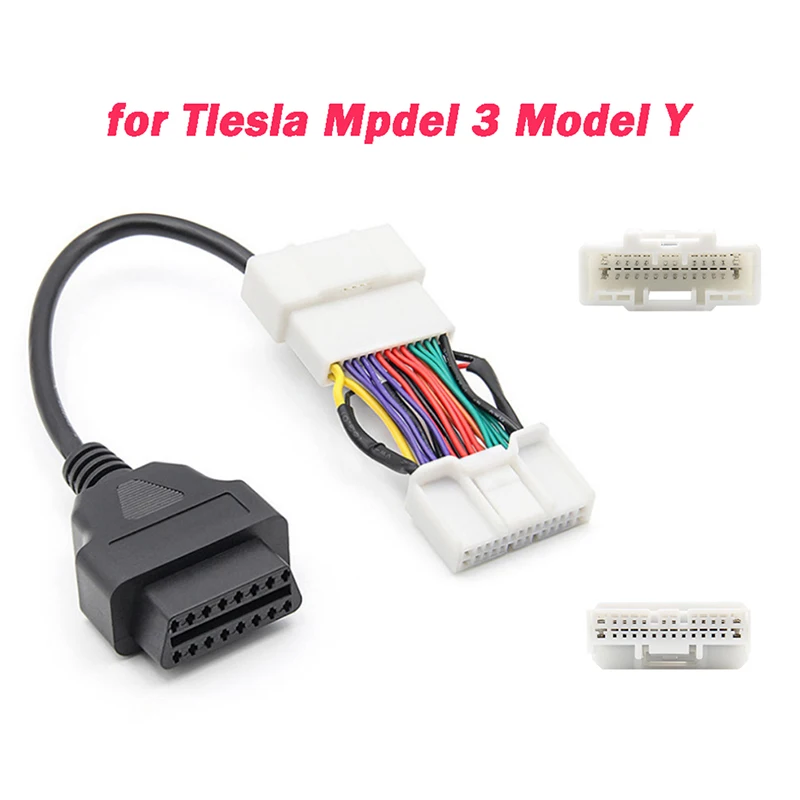 

For Tesla Model 3 OBD Diagnostic Car Tools 12/20/26Pin Male Female To 16Pin Cable For Tesla Model Y Auto Adapter OBD2 Connector